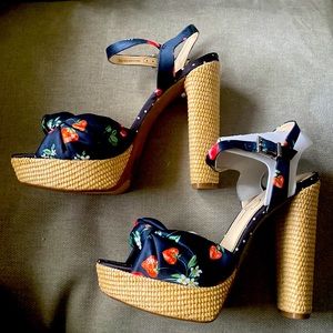 Jessica Simpson JS-Ivrey Shoe Dark Navy Berry Print NEW size 9